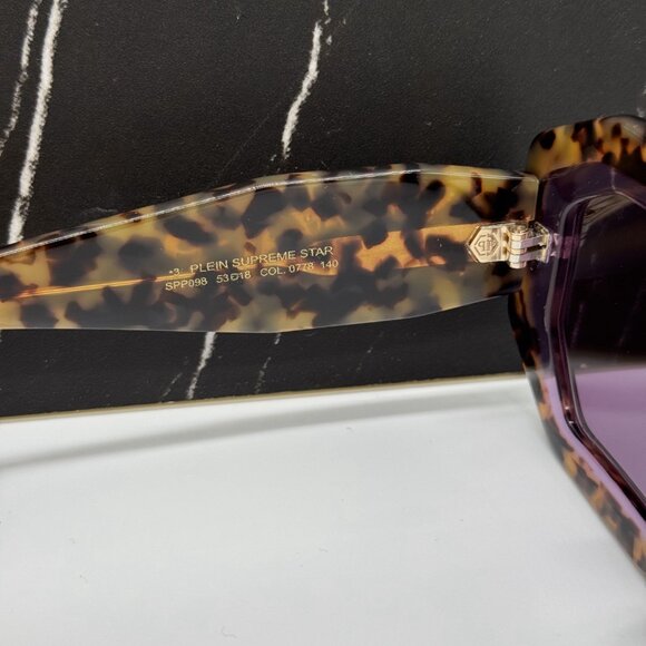 NEW SPP098M 0778 PHILIPP PLEIN SUPREME STAR HAVANA WOMEN SUNGLASSES - Picture 10 of 12
